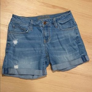 Light Blue Distressed Jean Shorts